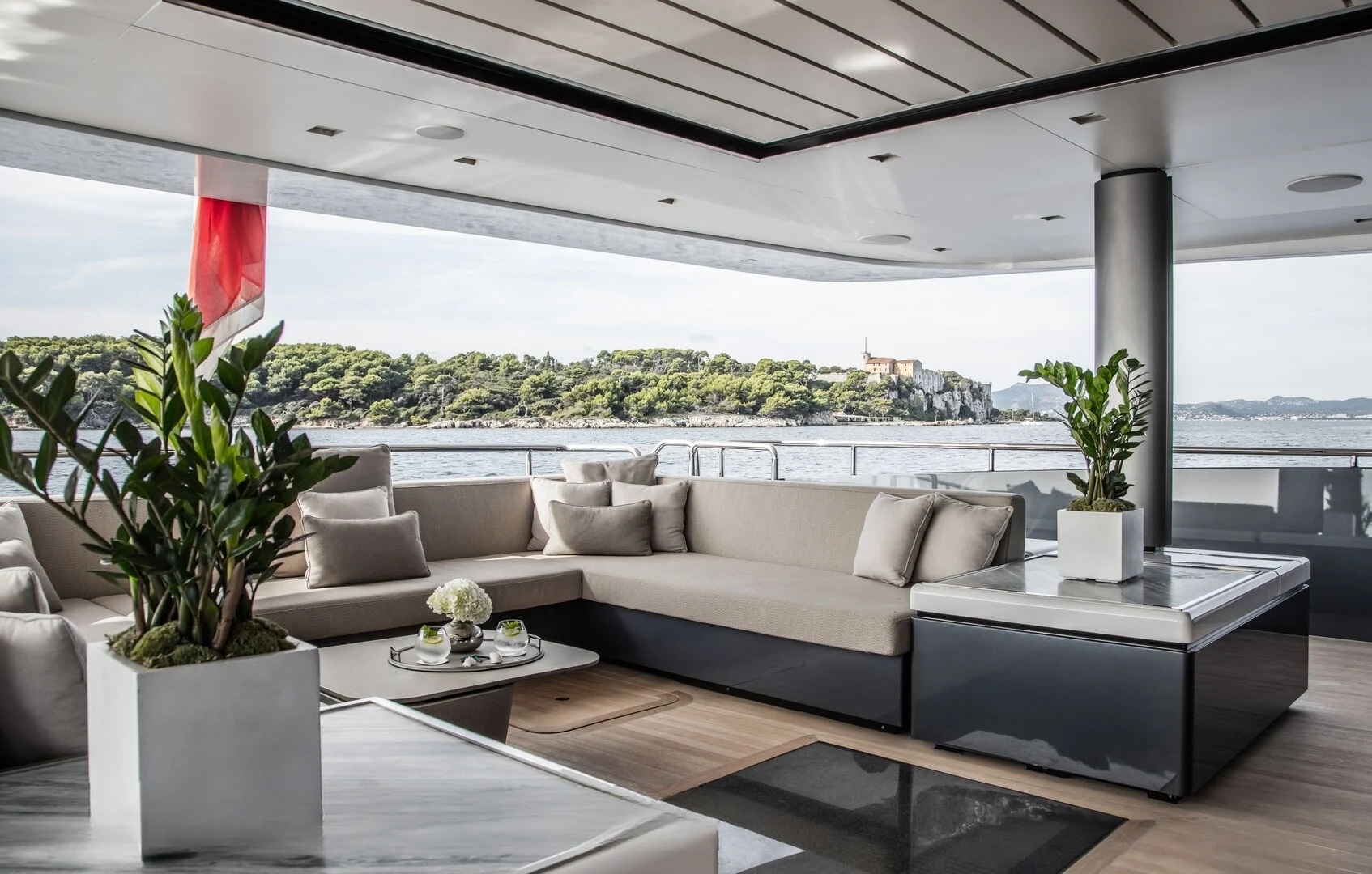 An image of Severin’s yacht