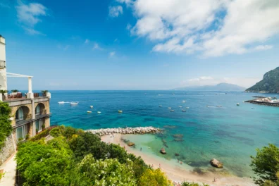 An image of Marina Grande Beach in Capri